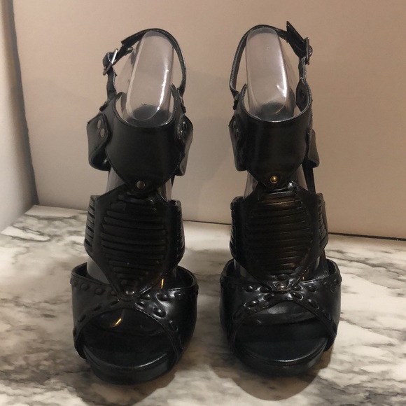 Paprika Black Sexy Open Toe heels Sandals - Picture 8 of 9